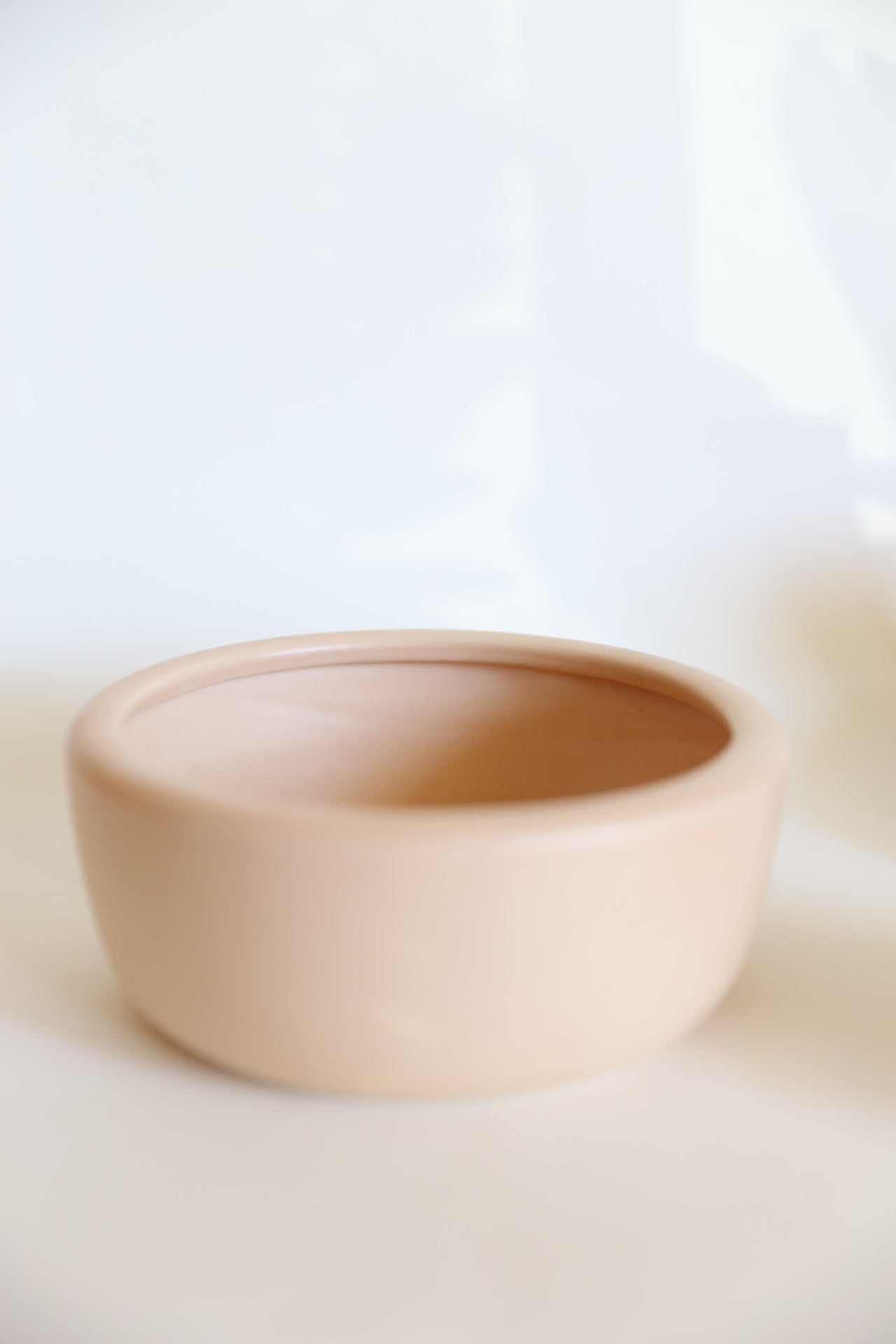 beige taupe round ceramic bowl